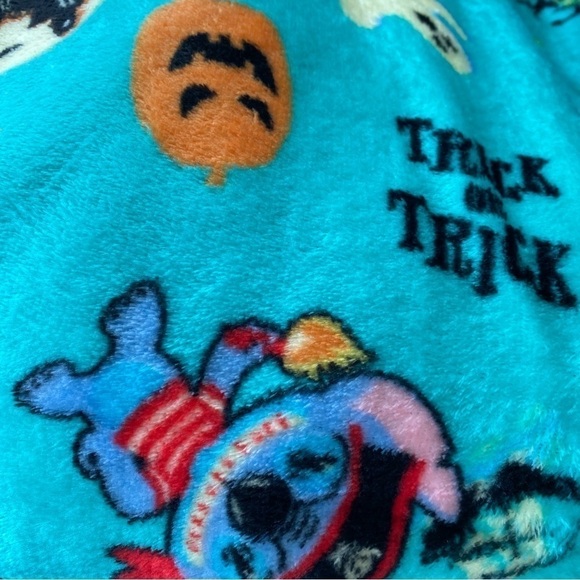Disney Stitch Fleece Blanket Pirate Halloween Mummy NEW Blue - Picture 1 of 3